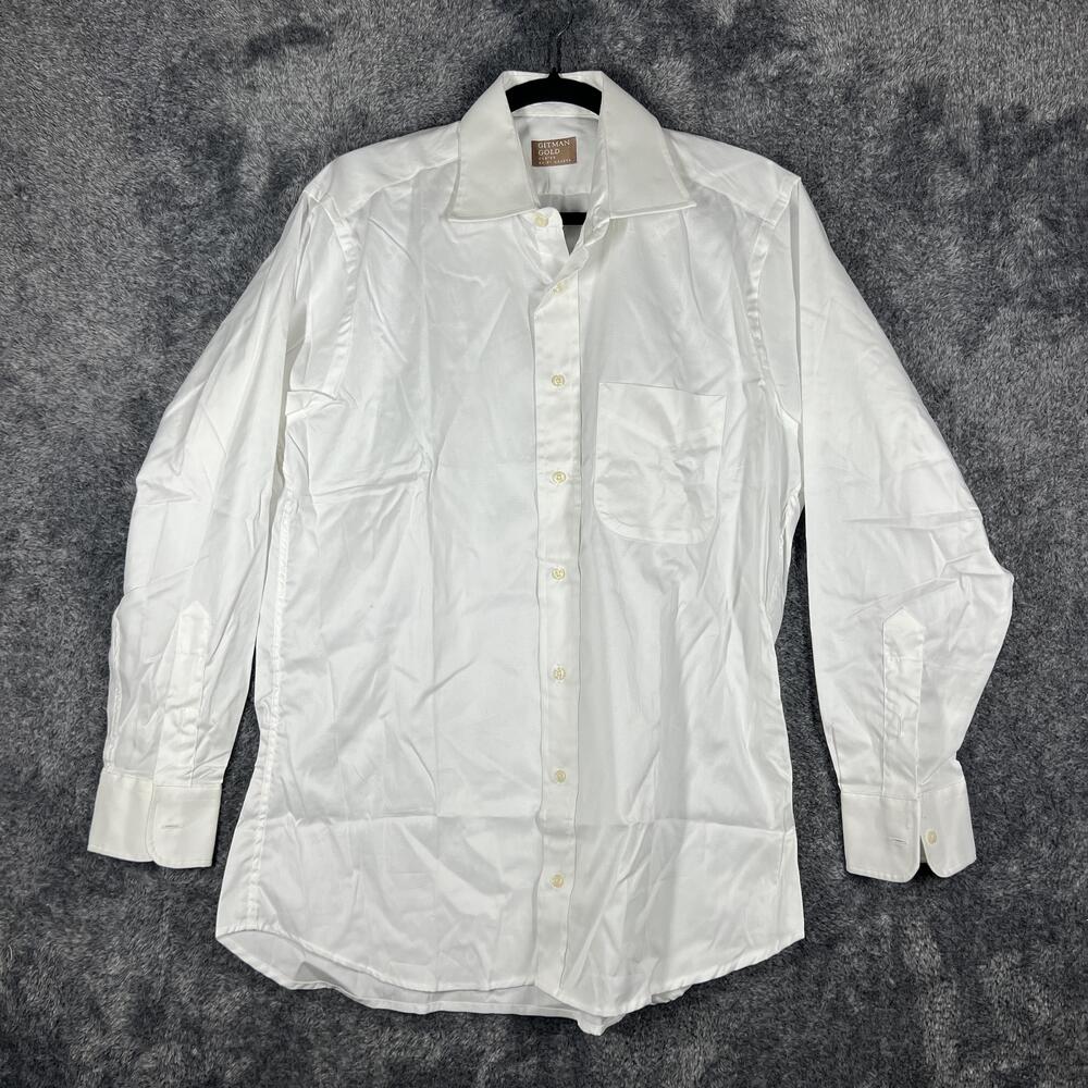 Gitman Gold Shirt Mens M White Long Sleeve Button Up Cotton Spread Collared